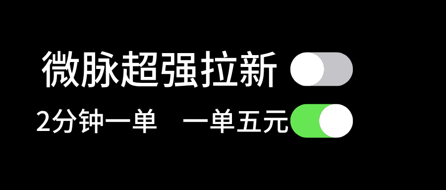 （11580期）微脉超强拉新， 两分钟1单， 一单利润5块，适合小白-万象聊项目