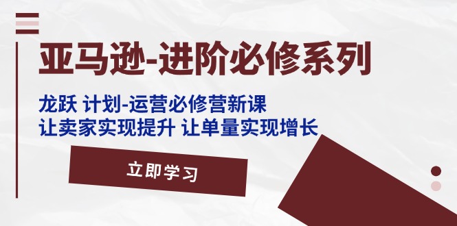 （11623期）亚马逊-进阶必修系列，龙跃 计划-运营必修营新课，让卖家实现提升 让单…-万象聊项目