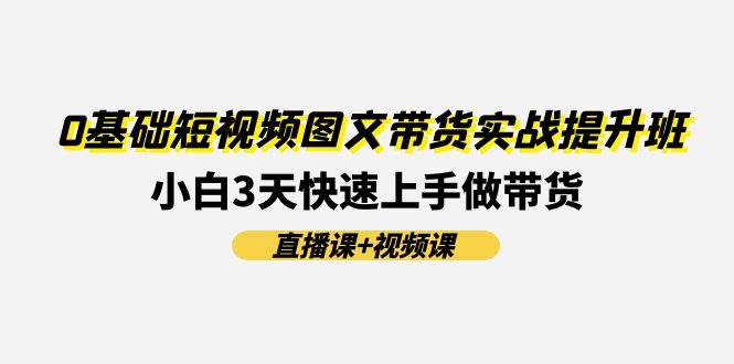 （11641期）0基础短视频图文带货实战提升班(直播课+视频课)：小白3天快速上手做带货-万象聊项目