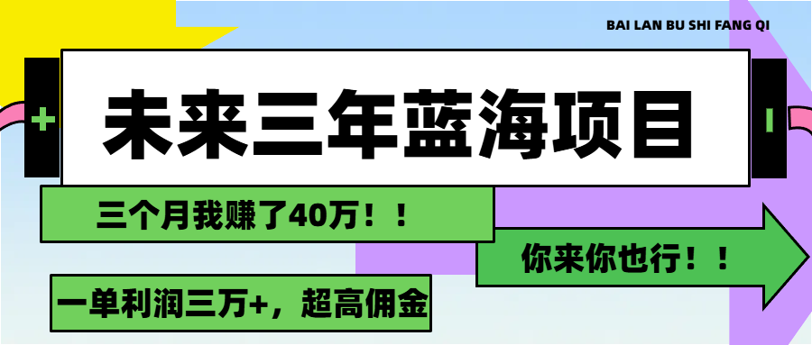 （11716期）未来三年，蓝海赛道，月入3万+-万象聊项目