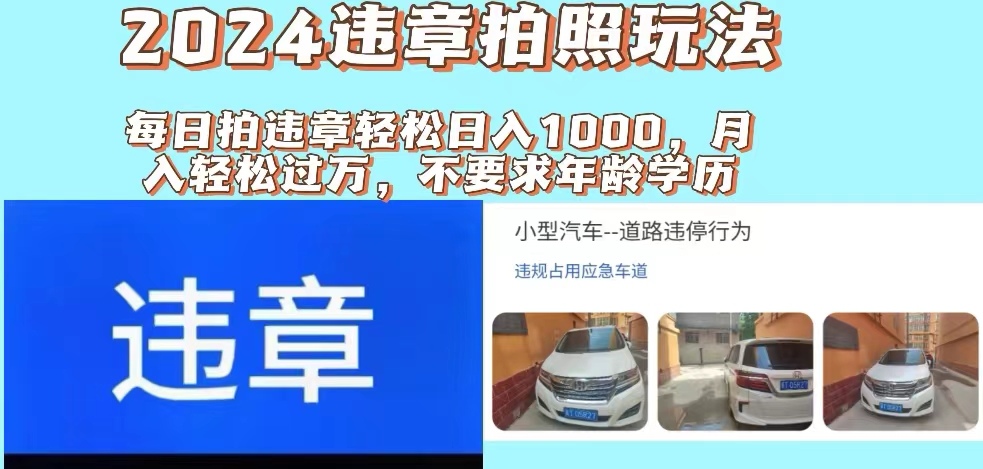 （11743期）2024违章拍照新玩法，推广躺赚+拍照赚钱双模式，日入1000+-万象聊项目