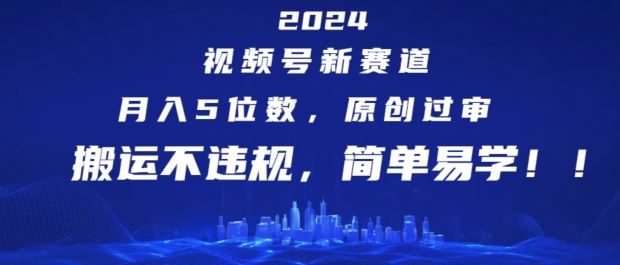 2024视频号新赛道，月入5位数+，原创过审，搬运不违规，简单易学【揭秘】-万象聊项目