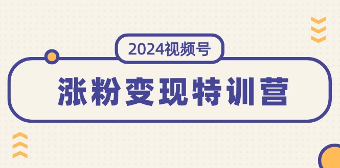 （11779期）2024视频号-涨粉变现特训营：一站式打造稳定视频号涨粉变现模式（10节）-万象聊项目