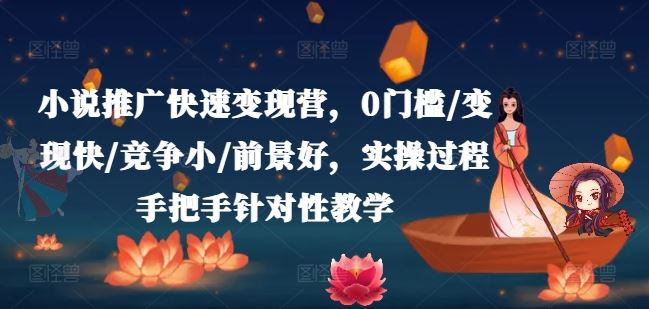 小说推广快速变现营，0门槛/变现快/竞争小/前景好，实操过程手把手针对性教学-万象聊项目