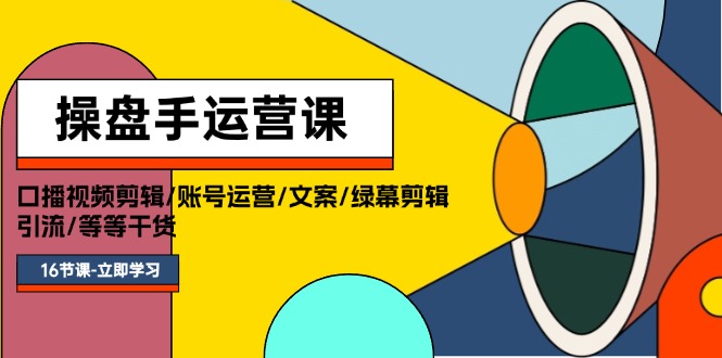 （11803期）操盘手运营课程：口播视频剪辑/账号运营/文案/绿幕剪辑/引流/干货/16节-万象聊项目