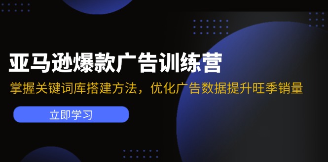 （11858期）亚马逊爆款广告训练营：掌握关键词库搭建方法，优化广告数据提升旺季销量-万象聊项目