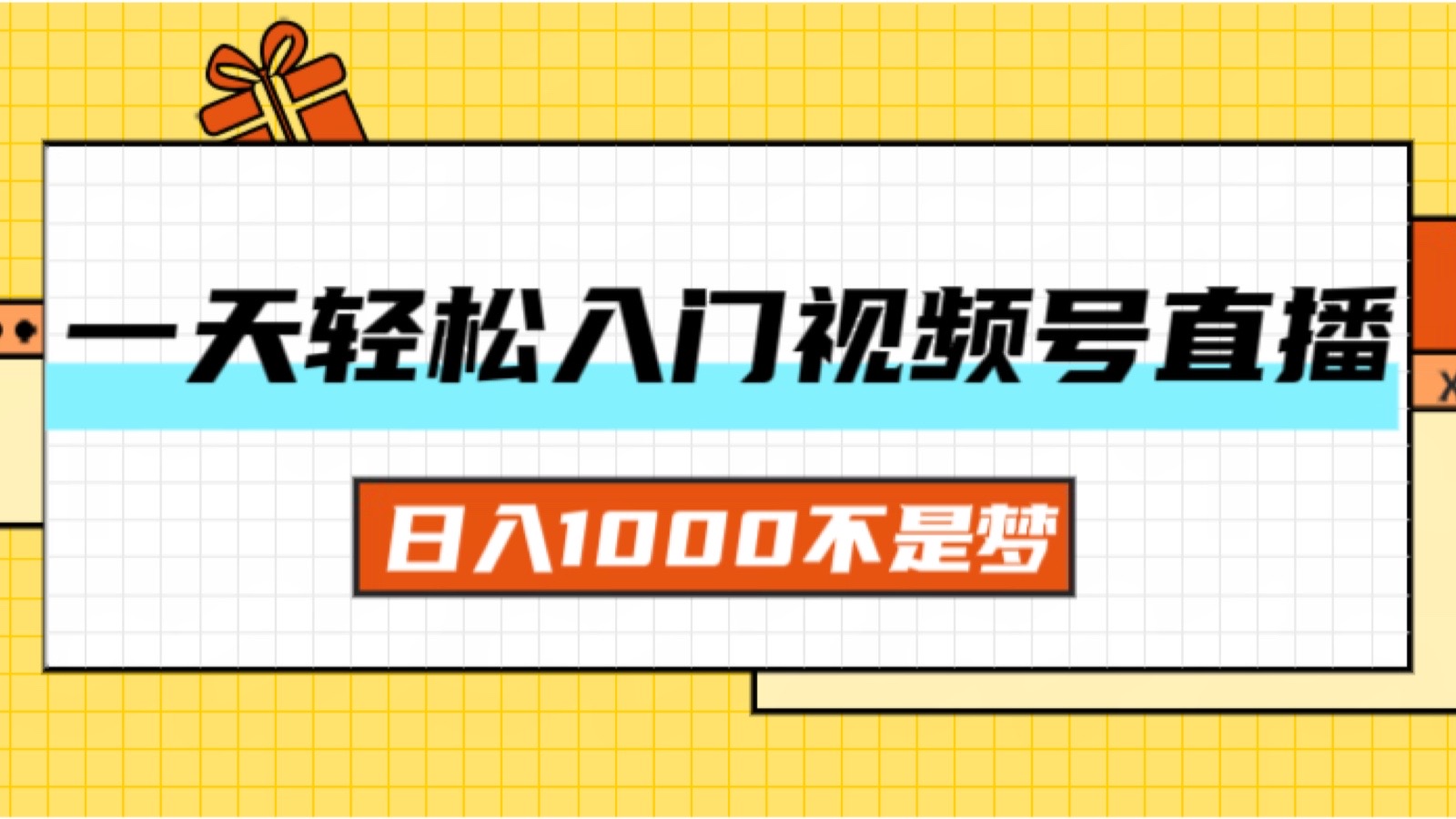 （11906期）一天入门视频号直播带货，日入1000不是梦-万象聊项目