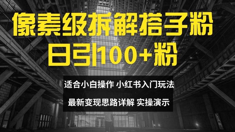 像素级拆解搭子粉，日引100+，小白看完可上手，最新变现思路详解【揭秘】-万象聊项目