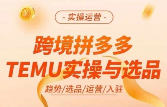 跨境拼多多TEMU实操与选品，多多temu跨境选品运营实操-万象聊项目
