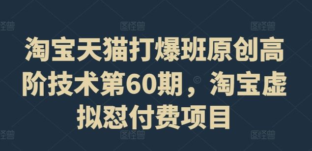 淘宝天猫打爆班原创高阶技术第60期，淘宝虚拟怼付费项目-万象聊项目