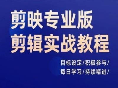 剪映专业版剪辑实战教程，目标设定/积极参与/每日学习/持续精进-万象聊项目
