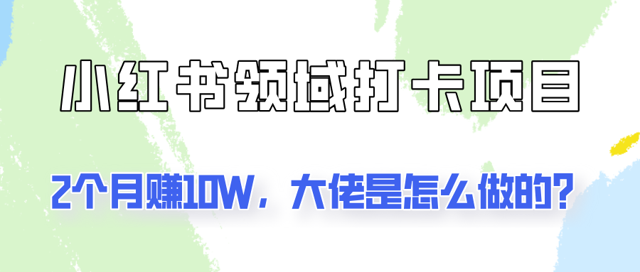 通过小红书领域打卡项目2个月赚10W，大佬是怎么做的？-万象聊项目