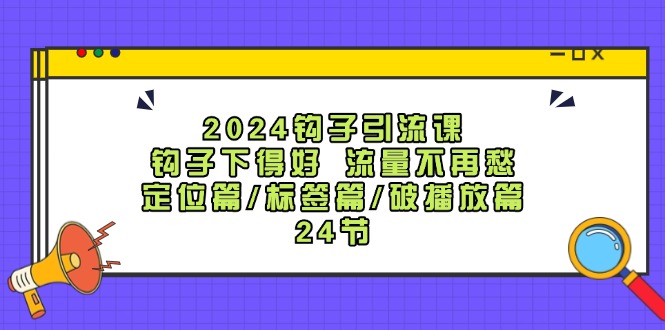 （12097期）2024钩子·引流课：钩子下得好 流量不再愁，定位篇/标签篇/破播放篇/24节-万象聊项目