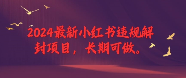 2024最新小红书违规解封项目，长期可做，一个可以做到退休的项目-万象聊项目
