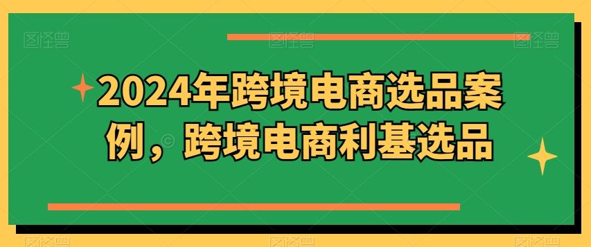 2024年跨境电商选品案例，跨境电商利基选品（更新）-万象聊项目