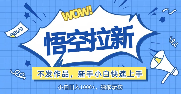 （12243期）悟空拉新最新玩法，无需作品暴力出单，小白快速上手-万象聊项目
