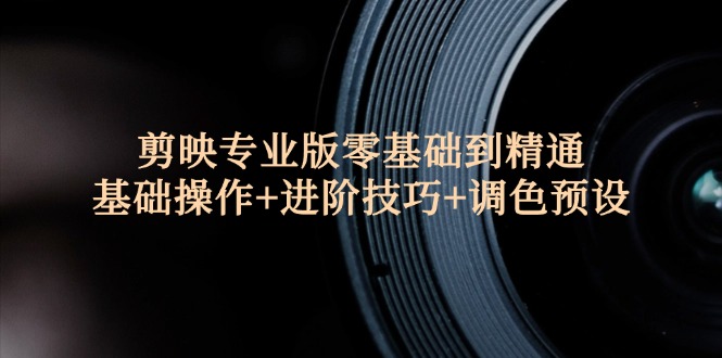 （12310期）剪映专业版零基础到精通：基础操作+进阶技巧+调色预设"-万象聊项目