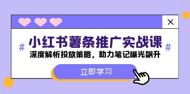 小红书-薯条推广实战课：深度解析投放策略，助力笔记曝光飙升-万象聊项目