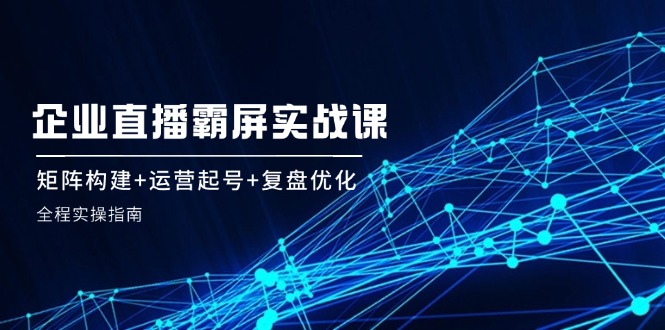 （12338期）企 业 直 播 霸 屏实战课：矩阵构建+运营起号+复盘优化，全程实操指南-万象聊项目