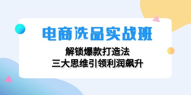 （12398期）电商选品实战班：解锁爆款打造法，三大思维引领利润飙升-万象聊项目