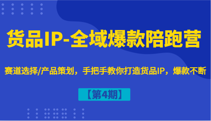 货品IP-全域爆款陪跑营【第4期】赛道选择/产品策划，手把手教你打造货品IP，爆款不断-万象聊项目