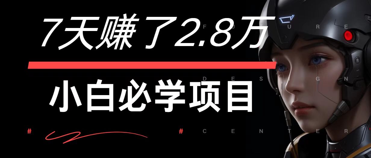 7天赚了2.8万！每单利润最少500+，轻松月入7万+小白有手就行-万象聊项目