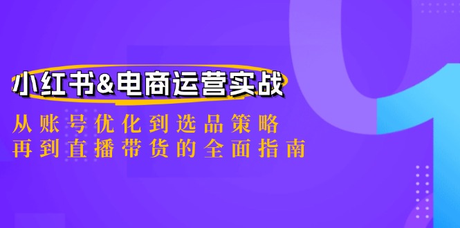 小红书&电商运营实战：从账号优化到选品策略，再到直播带货的全面指南-万象聊项目