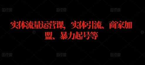 实体流量运营课，实体引流、商家加盟、暴力起号等-万象聊项目