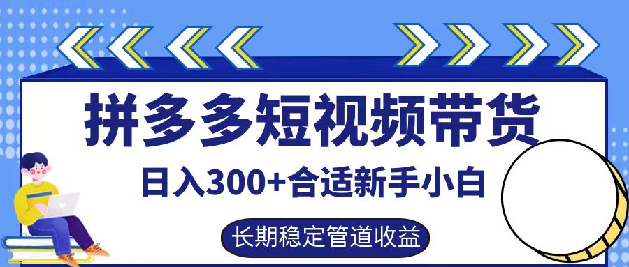 拼多多短视频带货日入300+，实操账户展示看就能学会-万象聊项目