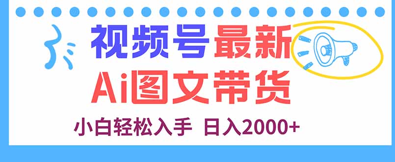 视频号最新AI图文带货，每天几分钟，小白轻松入手，日入2000+-万象聊项目