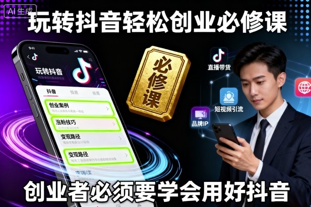 玩转抖音轻松创业必修课，创业者必须要学会用好抖音-万象聊项目