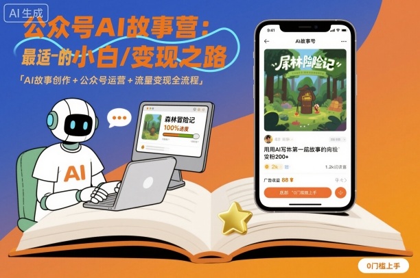 公众号ai故事营，最适合小白的自媒体变现之路-万象聊项目