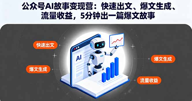 公众号AI故事变现营：快速出文、爆文生成、流量收益，5分钟出一篇爆文故事-万象聊项目