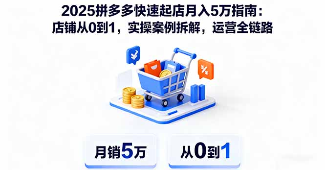 2025拼多多快速起店月入5万指南：店铺从0到1，实操案例拆解，运营全链路-万象聊项目