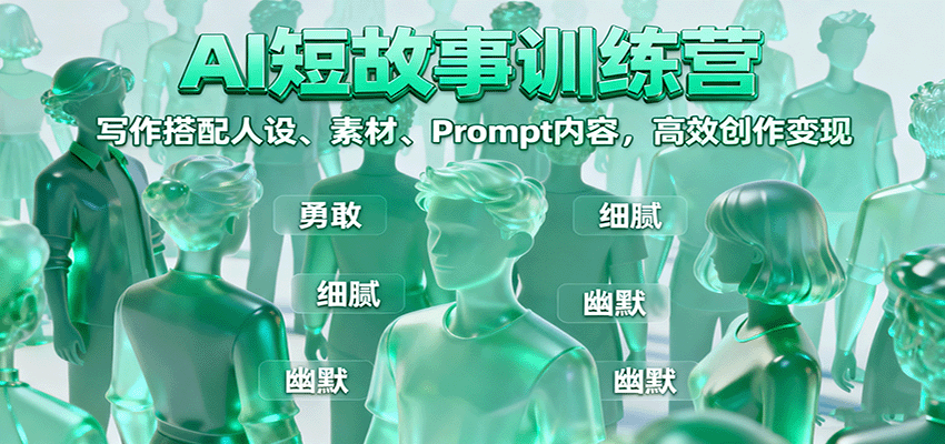 AI短故事训练营：写作搭配人设、素材、Prompt内容，高效创作变现-万象聊项目