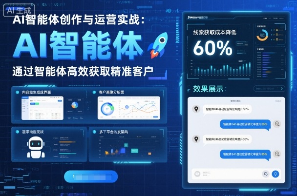 AI智能体创作与运营实战，实体门店通过智能体高效获取精准客户-万象聊项目