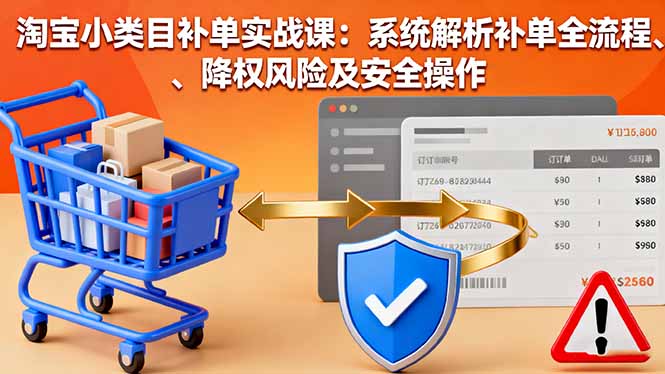 淘宝小类目补单实战课：系统解析补单全流程、降权风险及安全操作-万象聊项目