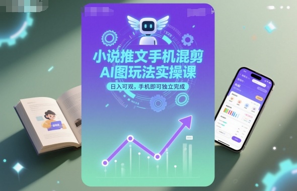 小说推文手机混剪AI图玩法实操课，日入可观，手机即可独立完成-万象聊项目