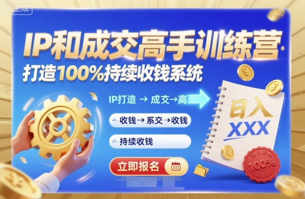 带你成为IP和成交高手的训练营，打造100%持续收钱系统-万象聊项目