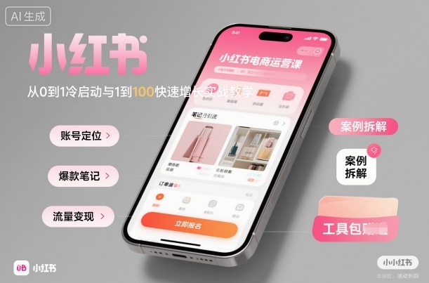 小红书电商运营课：从0到1冷启动与1到100快速增长实战教学-万象聊项目