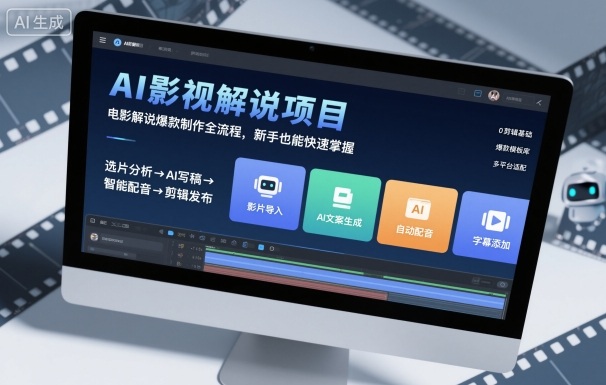 AI影视解说项目，电影解说爆款制作全流程，新手也能快速掌握-万象聊项目