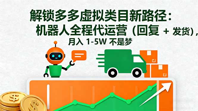解锁多多虚拟类目新路径：机器人全程代运营(回复 + 发货-万象聊项目