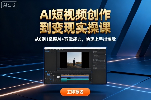 AI短视频创作到变现实操课，从0到1掌握AI+剪辑能力，快速上手出爆款(更新10月)-万象聊项目