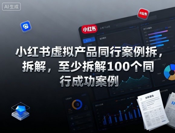 小红书虚拟产品同行案例拆解，至少拆解100个同行成功案例-万象聊项目