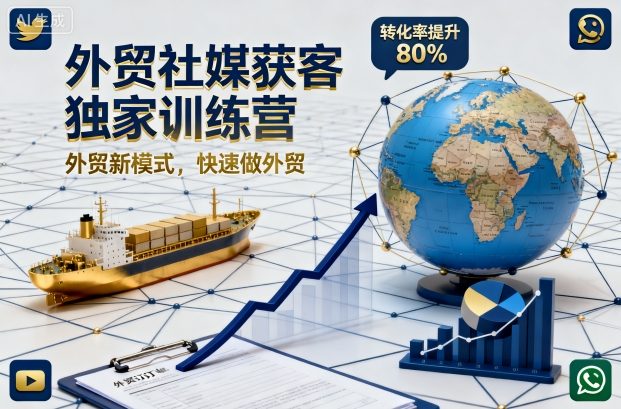 外贸社媒获客独家训练营，外贸新模式，快速做外贸-万象聊项目