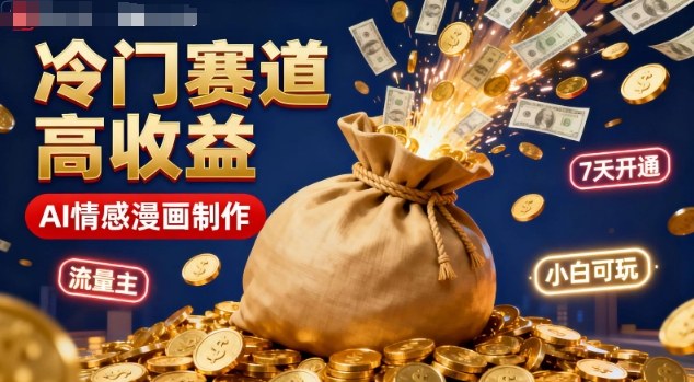 公众号冷门赛道，用AI做情感漫画，7天开通流量主，操作简单，小白可玩-万象聊项目