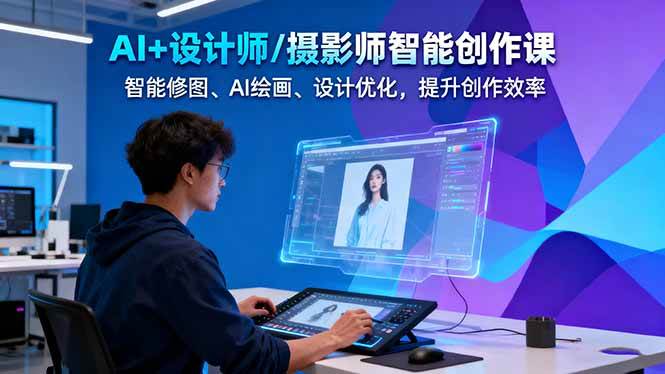 AI+设计师/摄影师智能创作课：智能修图、AI绘画、设计优化，提升创作效率-万象聊项目