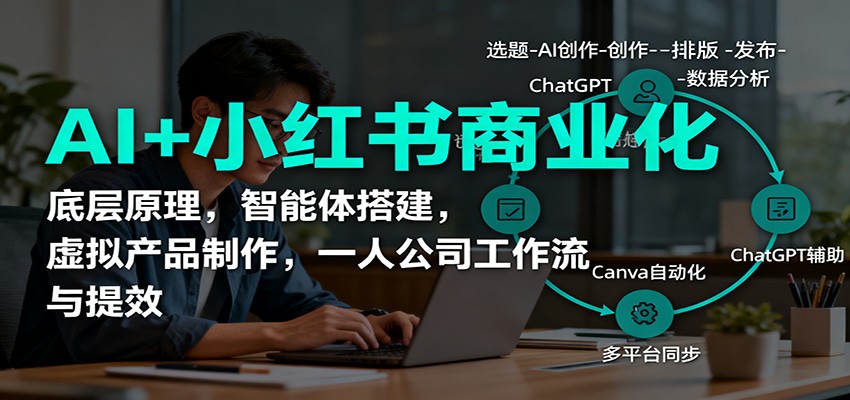 AI+小红书商业化，底层原理，智能体搭建，虚拟产品制作，一人公司工作流与提效-万象聊项目