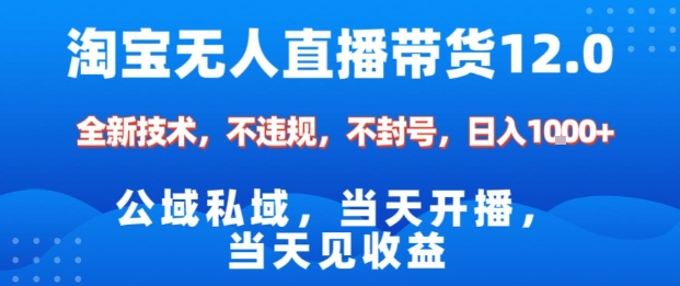 淘宝无人直播12.0，公域私域技术，不封号，不违规布局双十一流量风口，日入1k(独家技术)【揭秘】-万象聊项目