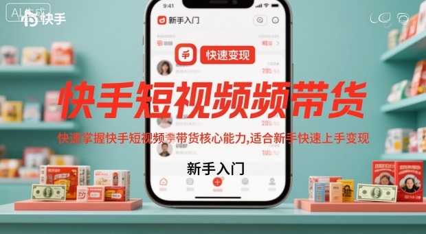 快手短视频带货，快速掌握快手短视频带货核心能力，适合新手快速上手变现-万象聊项目
